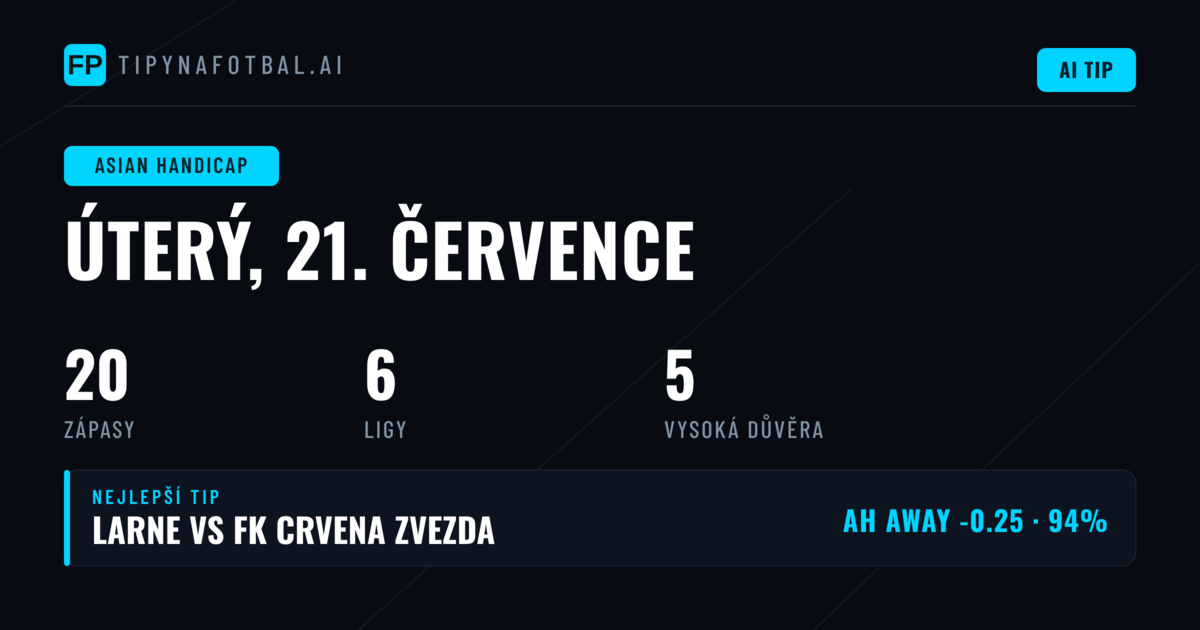 Top AH tipy na 21. července 2026