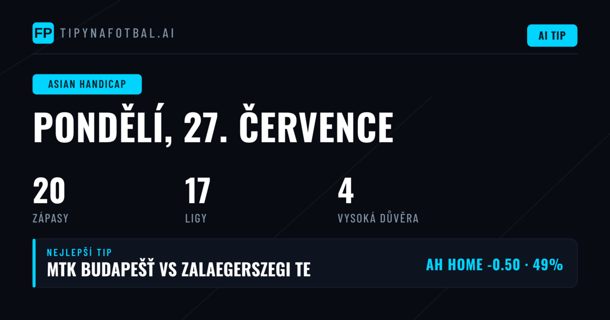 Top AH tipy na 27. července 2026