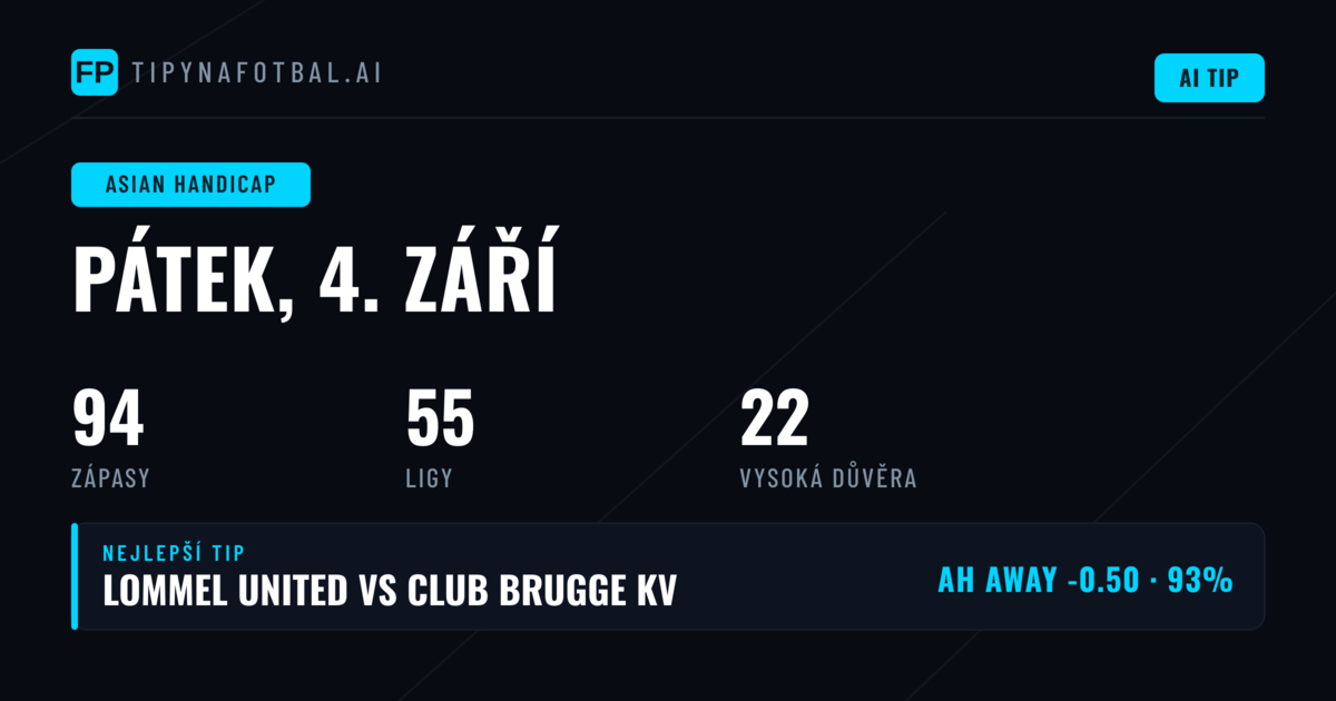 Top AH tipy na 4. září 2026