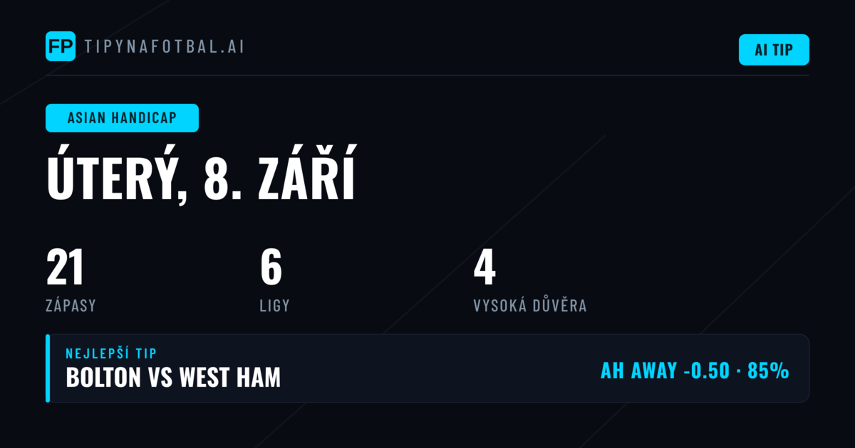 Top AH tipy na 8. září 2026