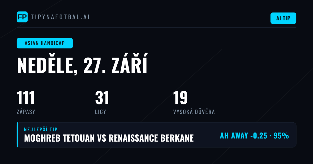 Top AH Tips pro 27. 9. 2026