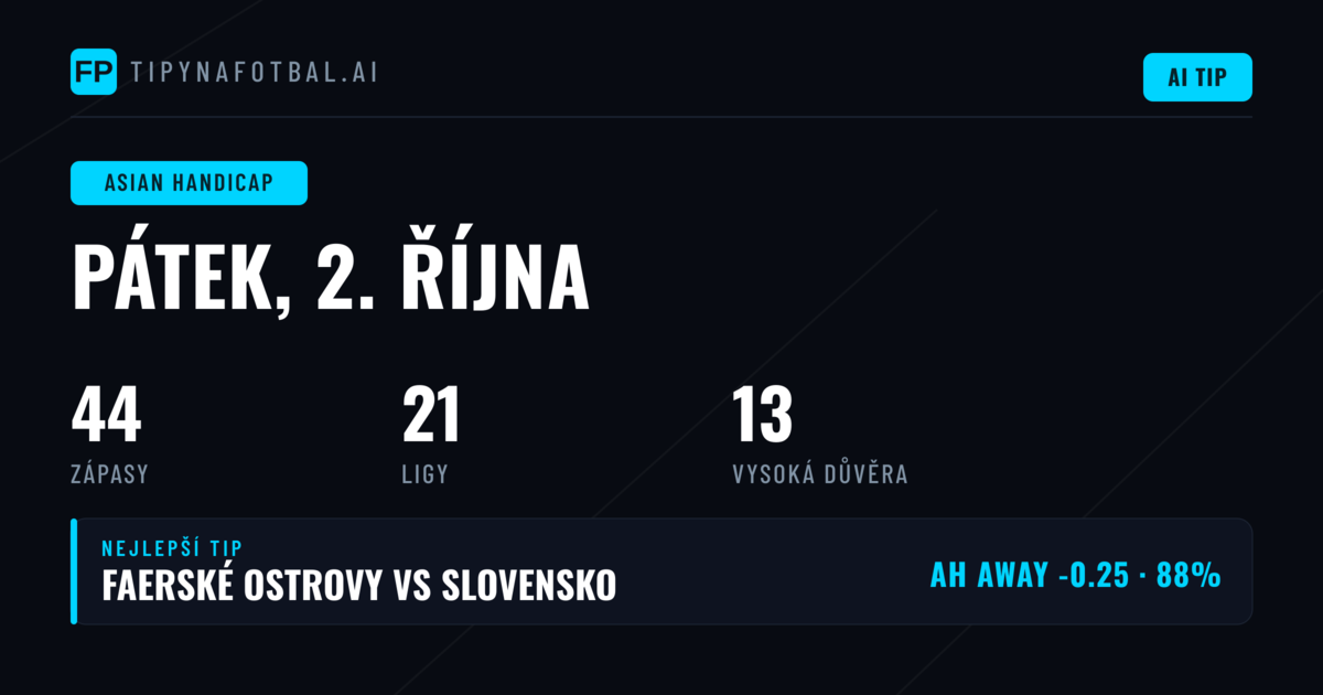 Top AH tipy na 2. října 2026