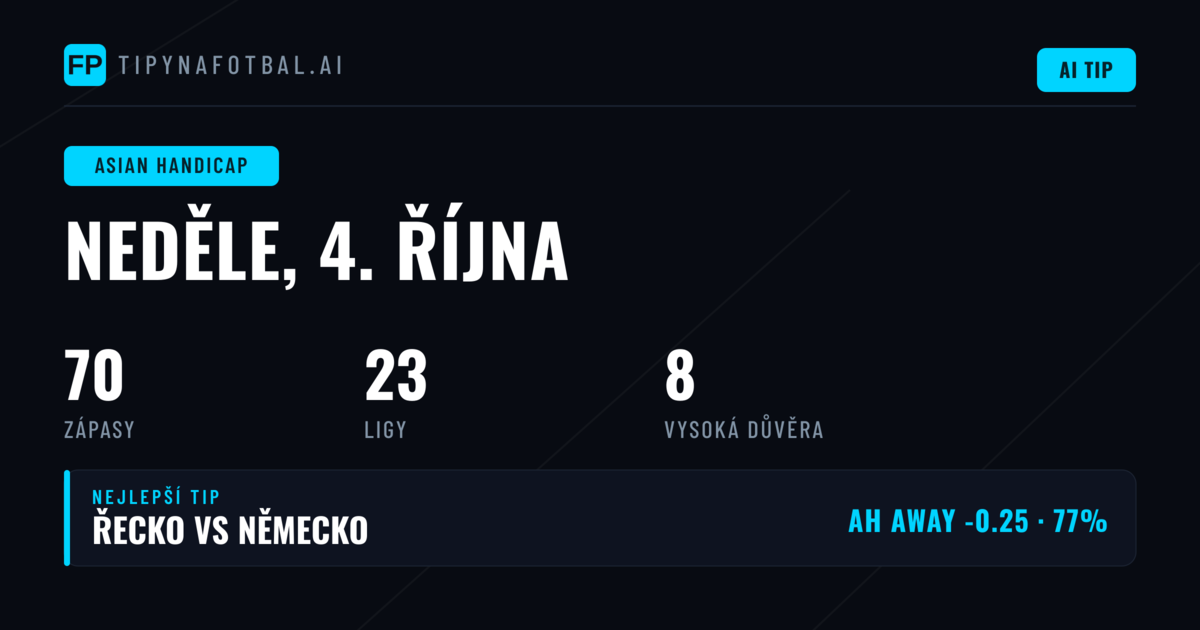 Top AH tipy na 4. října 2026