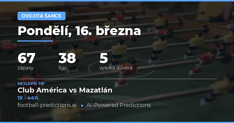 Dvojitá šance predikce 16 března 2026