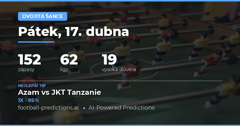 Přehled Double Chance sázek pro 17. dubna 2026