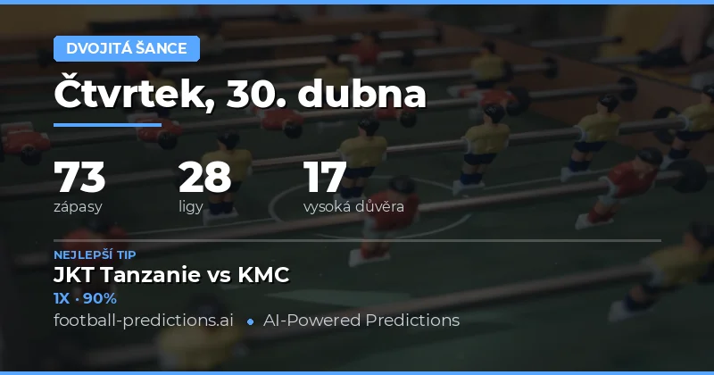 Předpovědi na Double Chance na 30. dubna 2026