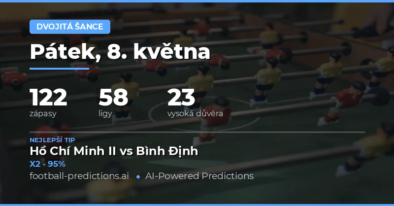 Předpovědi pro Double Chance sázky na 8 May 2026
