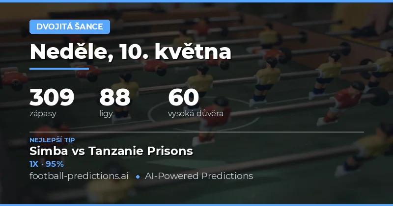Předpovědi Double Chance na 10. května 2026