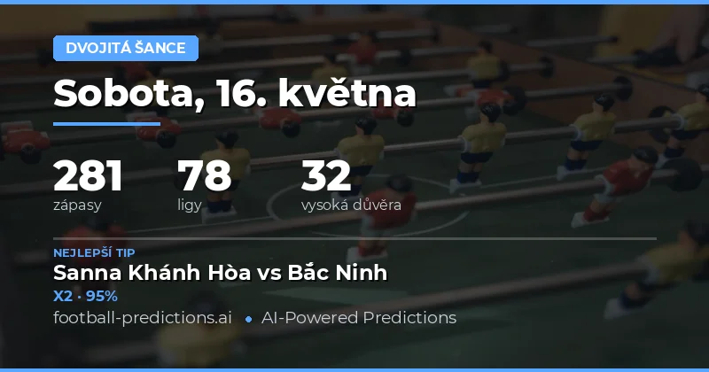 Předpovědi Double Chance na 16. května 2026