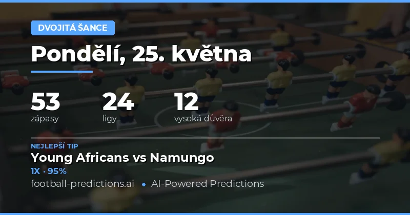 Přehled předpovědí Double Chance na 25. květen 2026