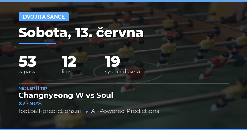 Top DC tipy na 13. června 2026