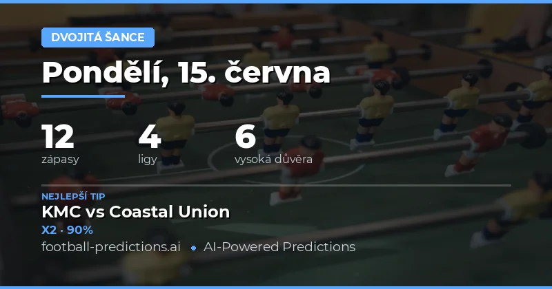 Top DC tipy na 15. června 2026