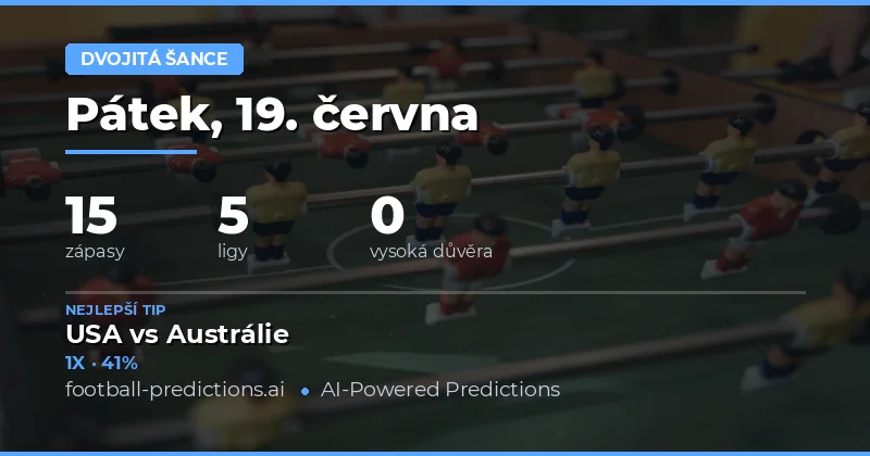 Double Chance tipy na dnešek: Kompletní přehled