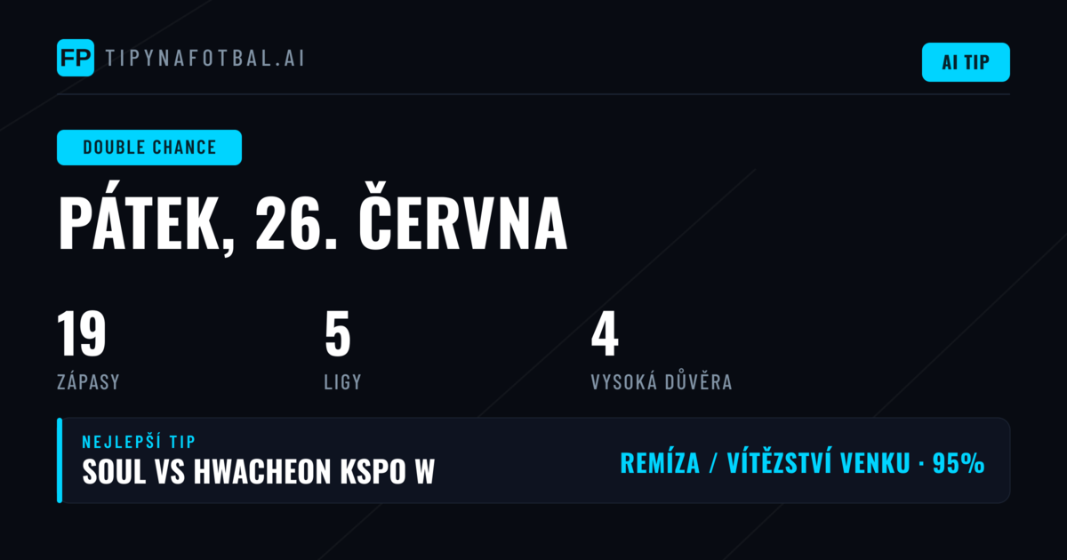 Top DC tipy na 26. června 2026