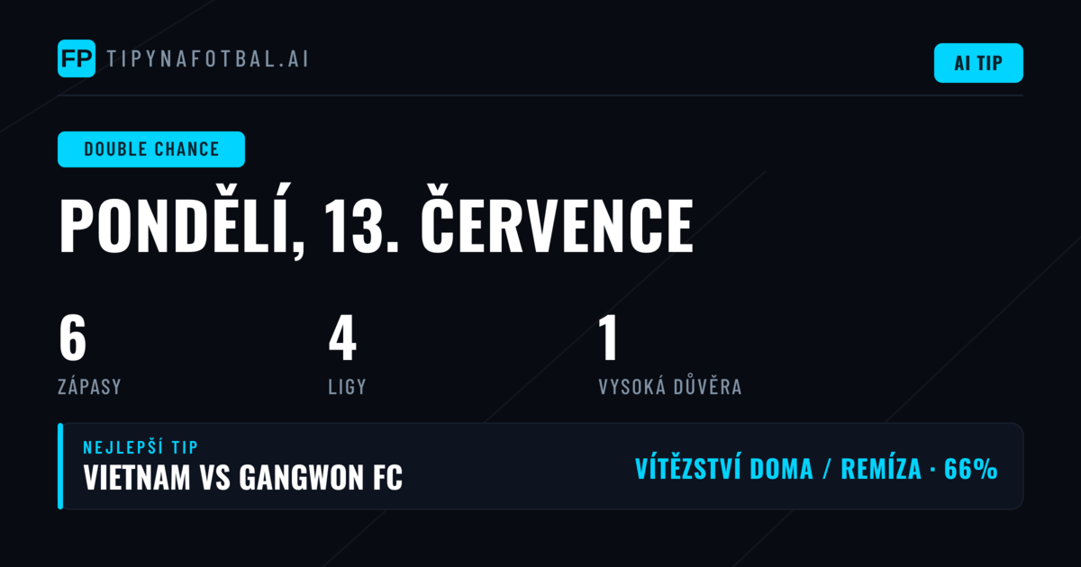 Nejlepší tipy DC pro 13. července 2026