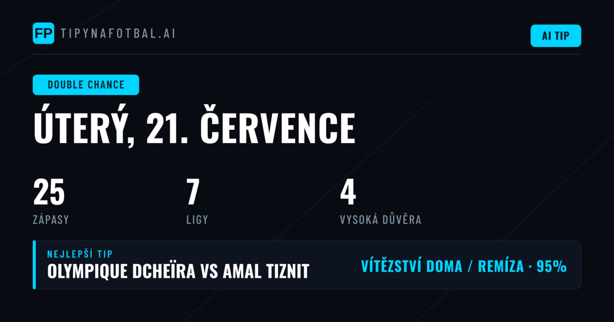 Top DC tipy na 21. července 2026