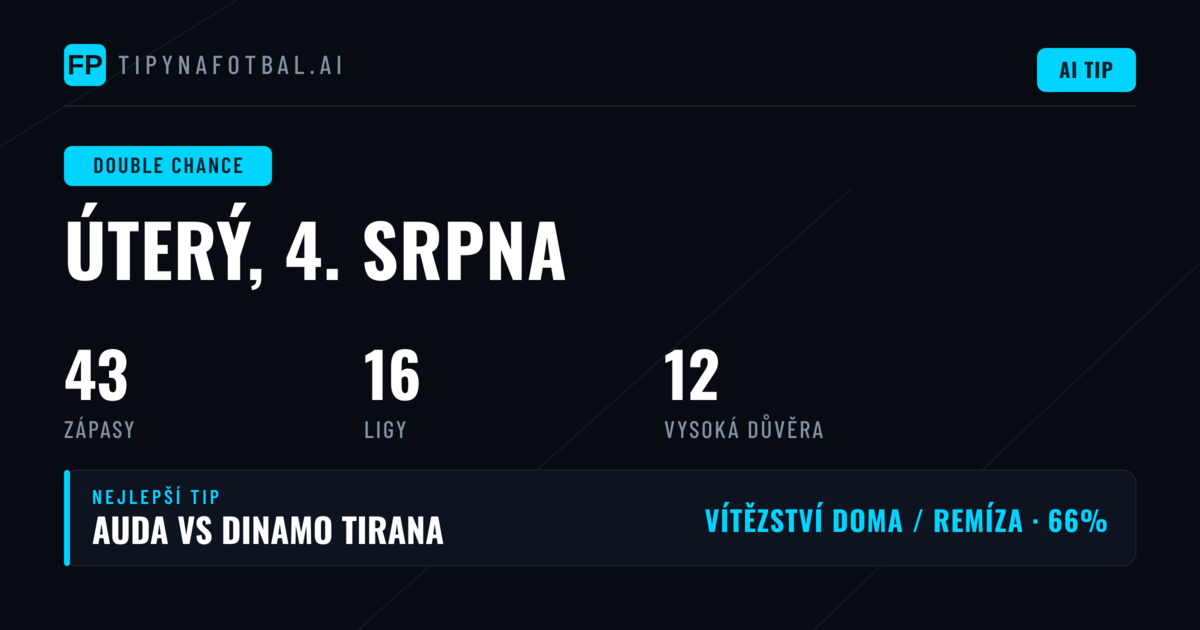 Top DC tipy na 4. srpna 2026