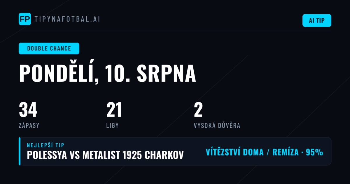 Top DC tipy na 10. srpna 2026