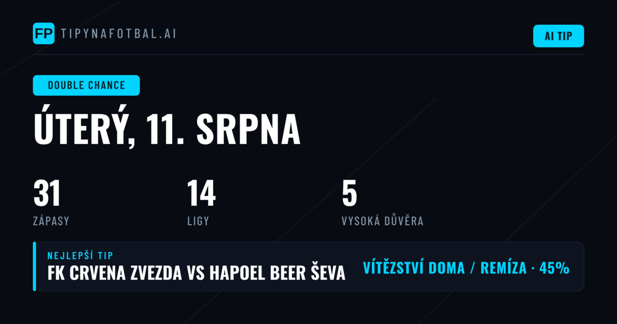 Top DC tipy na 11. 8. 2026