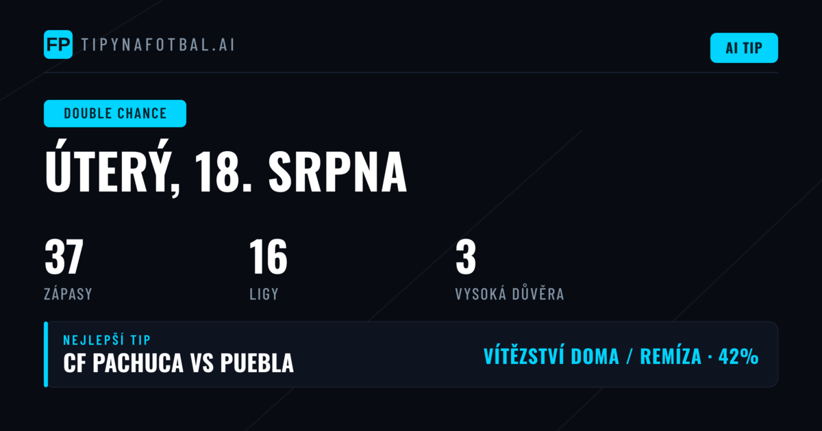 Top tipy DC na 18. srpna 2026