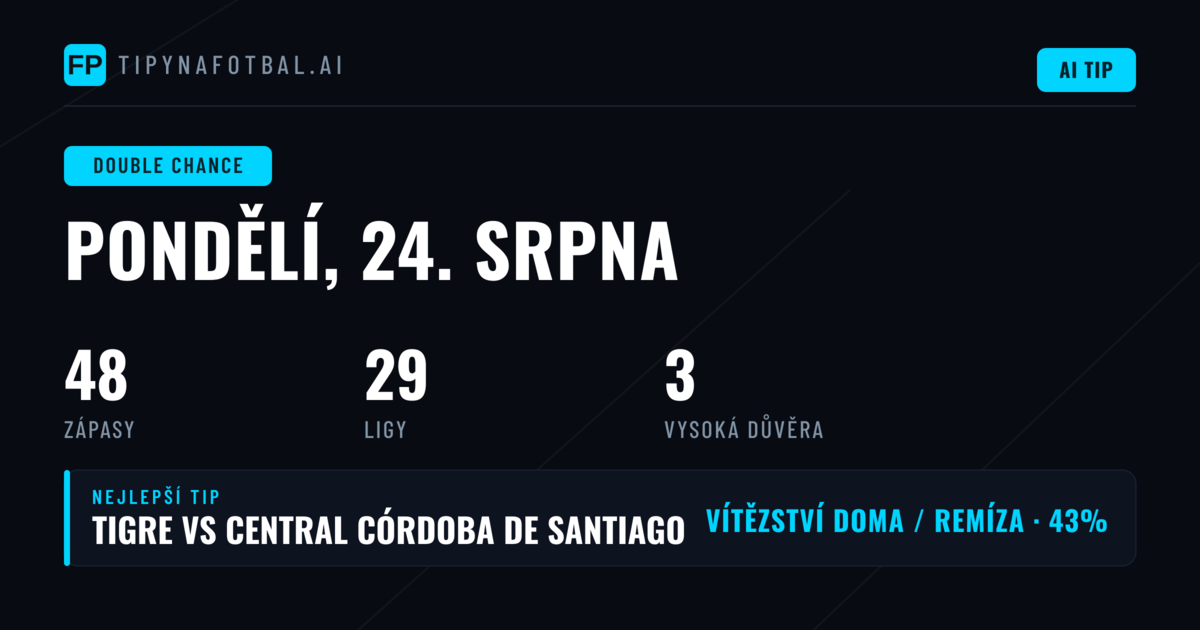 Top DC tipy na 24. srpna 2026