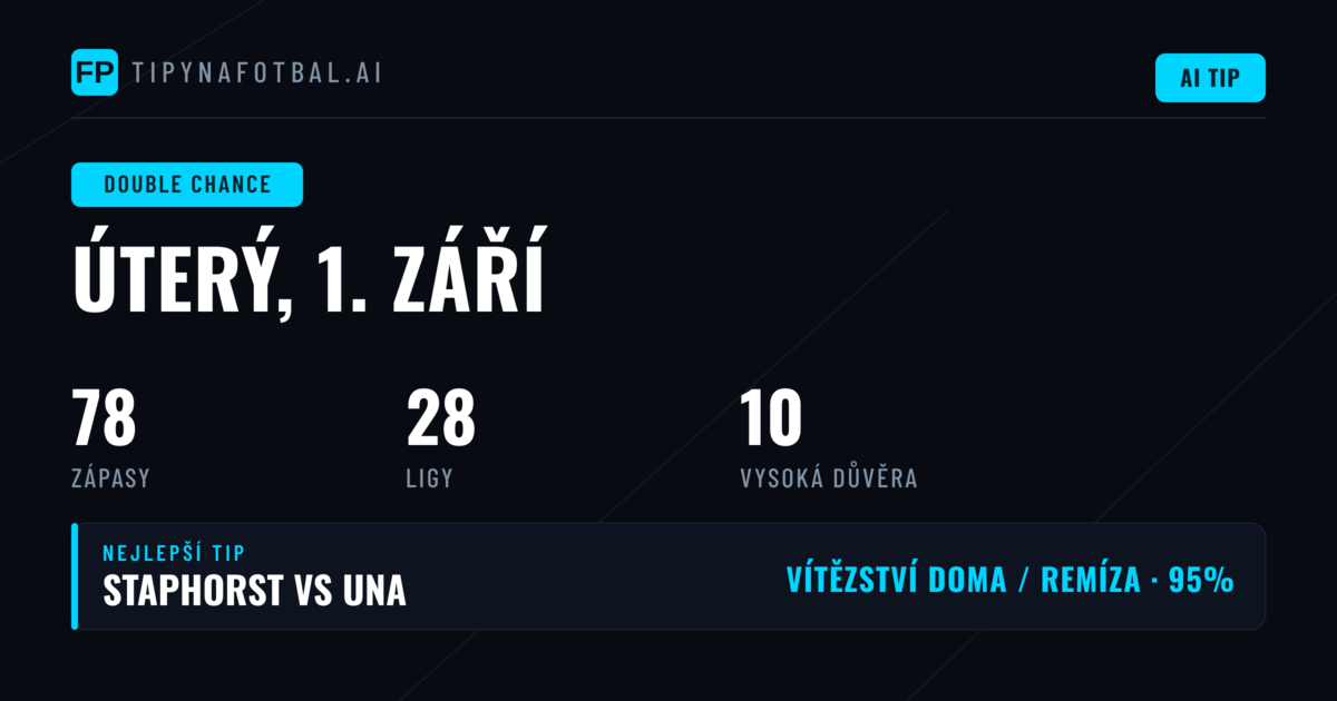Top DC tipy na 1. září 2026
