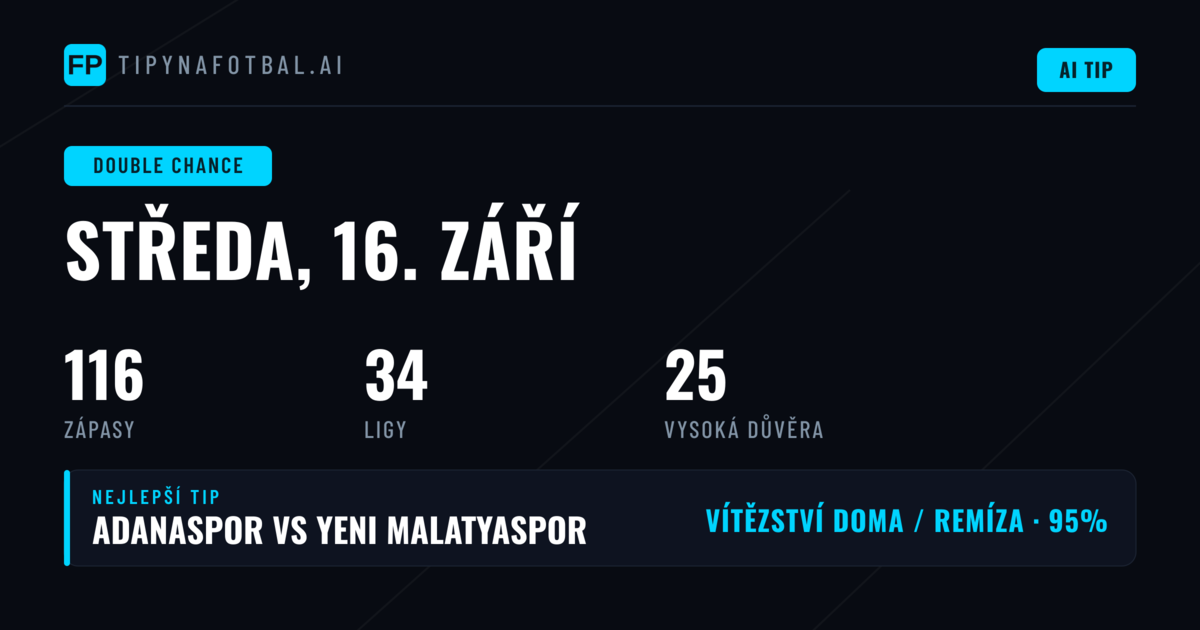 Top DC tipy na 16. září 2026