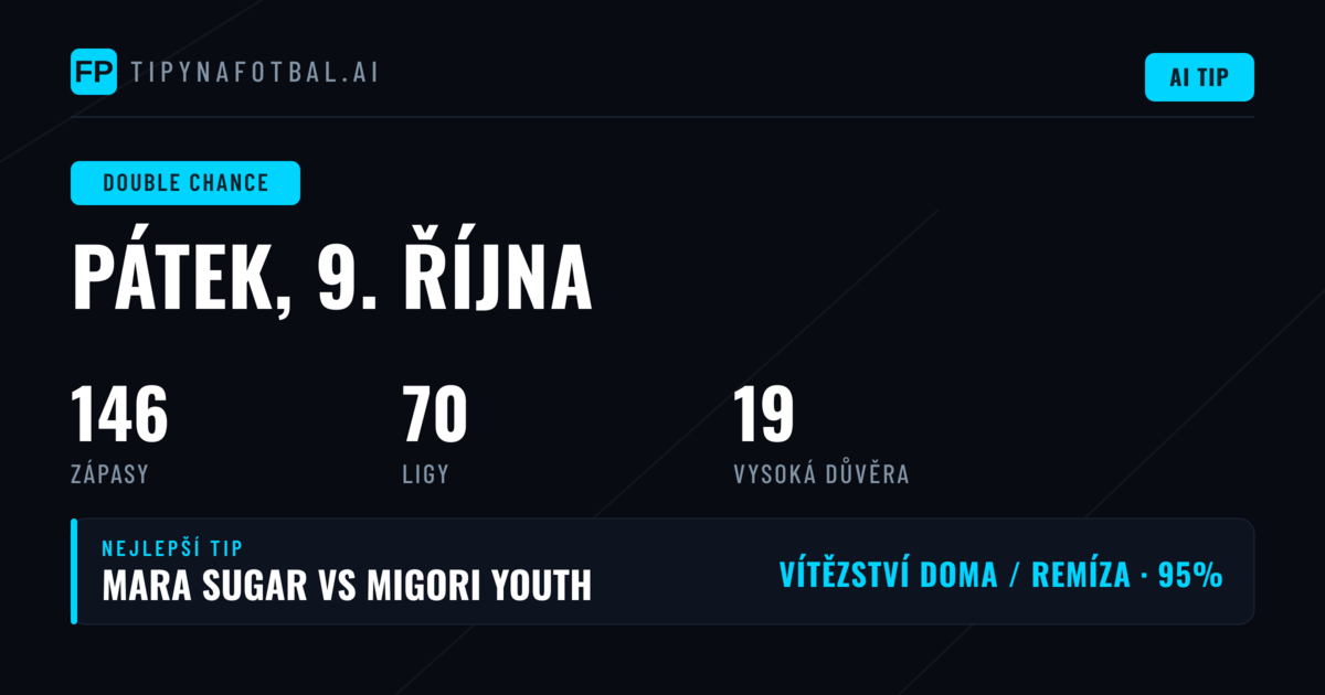 Top DC tipy na 9. října 2026