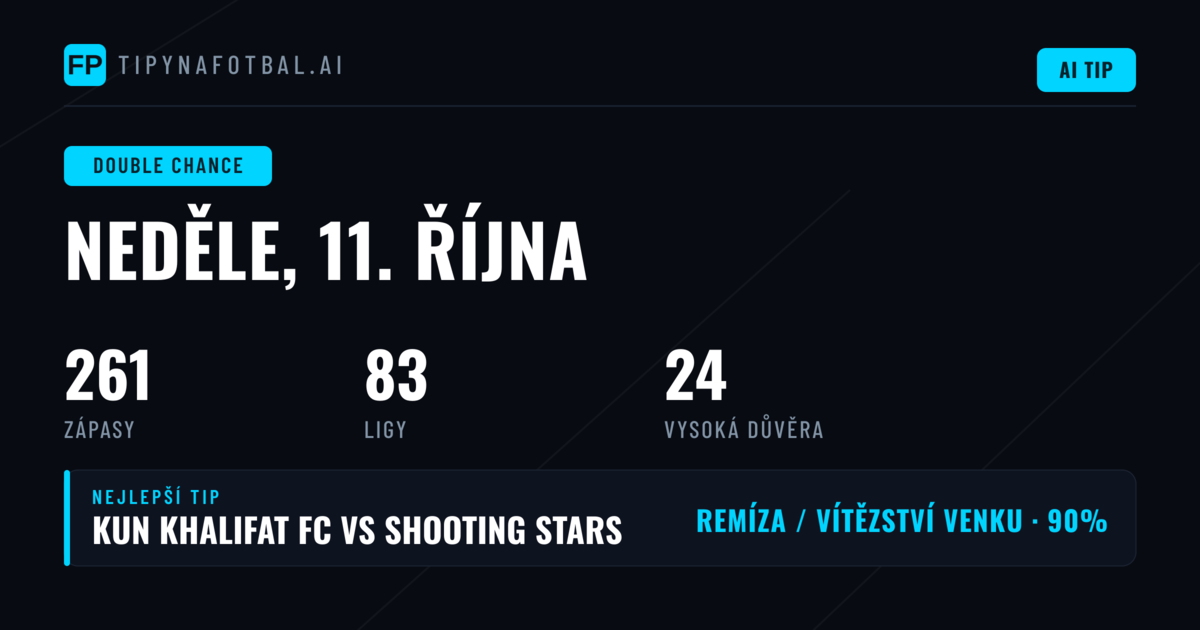 Top DC tipy na 11. října 2026