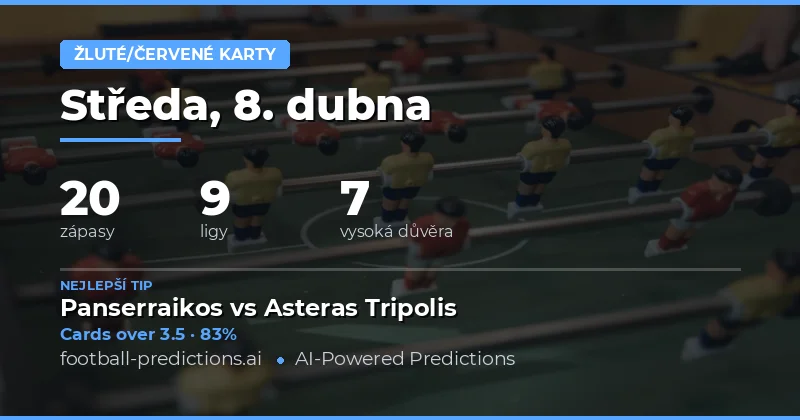 Přehled a analýza žlutých kartiček v zápasech 8. dubna 2026