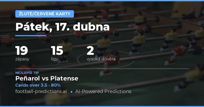 Přehled žlutých kartiček v zápasech 17. dubna 2026