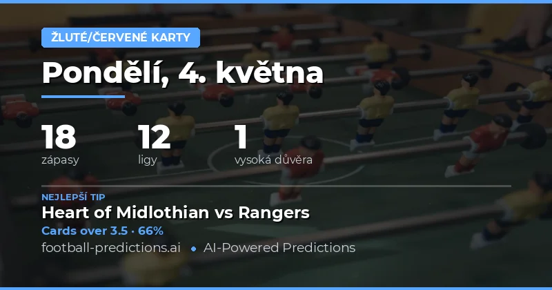 Přehled trhu se žlutými kartami na 4 May 2026
