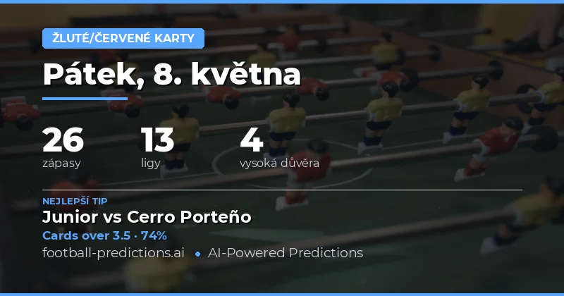 Přehled trhu se žlutými kartami na 8. května 2026