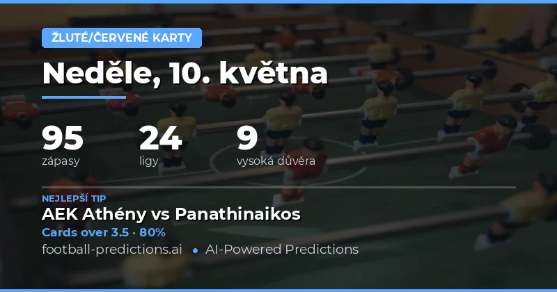 Předpovědi žlutých karet na 10. května 2026