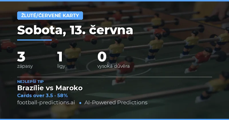 Tři zápasy, tři příležitosti pro O/U žluté karty