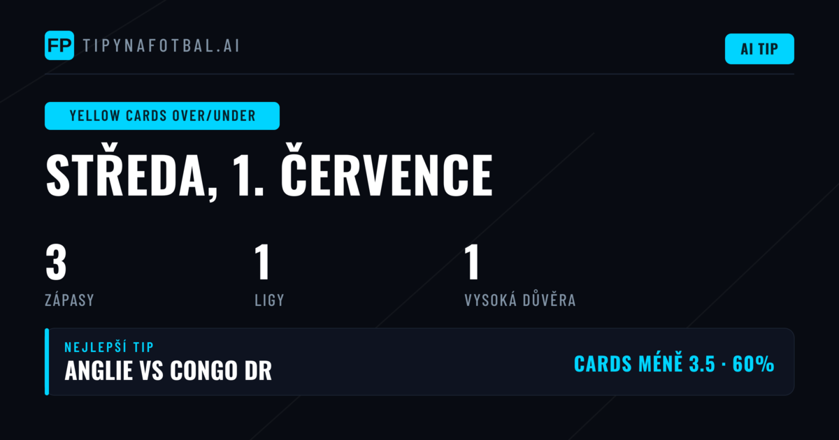 Nejlepší tipy na karty O/U pro 1. července 2026