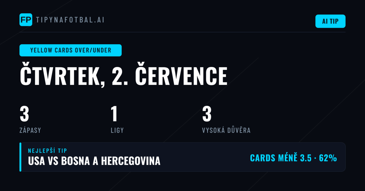 Úvod do trhu sázek na žluté karty: Přehled pro 2. července 2026