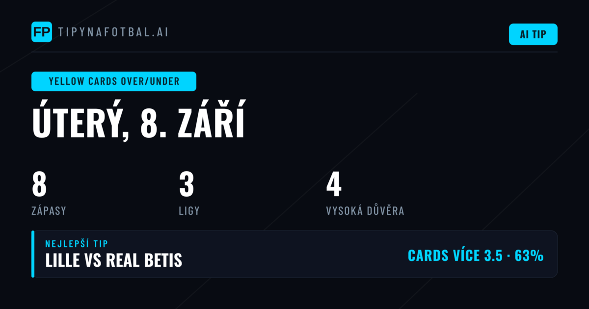 Nejlepší tipy na karty O/U pro 8. 9. 2026