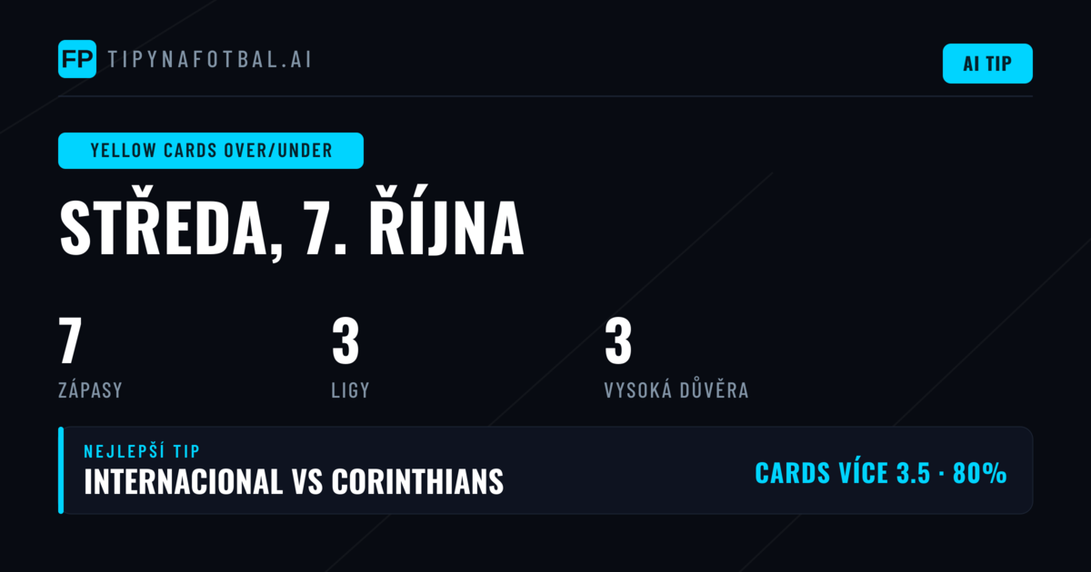 Top Žluté karty O/U tipy pro 7. října 2026