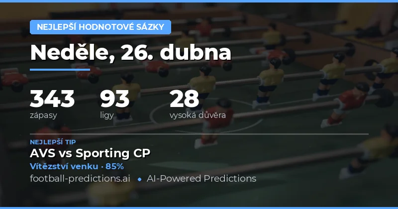 Přehled nejlepších sázkových příležitostí na 26. dubna 2026