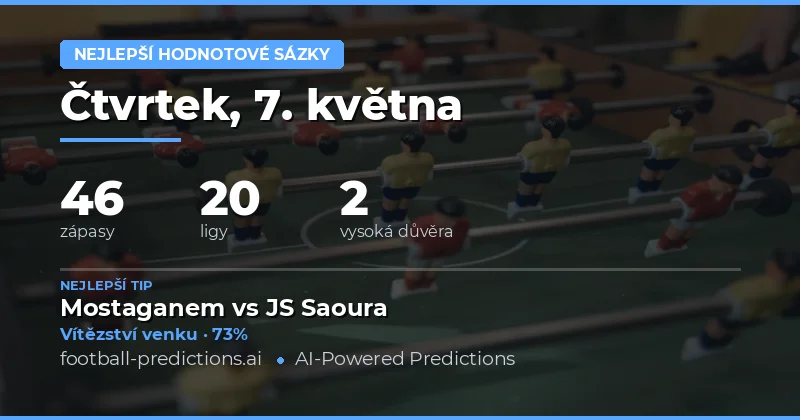 Hledáme nejlepší value bet pro dnešní fotbalovou nabídku
