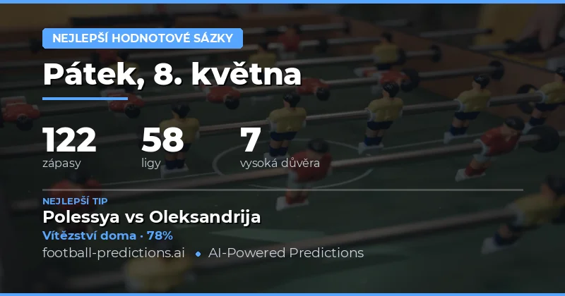 Kde najít nejvyšší hodnotu v tipování na 8 May 2026