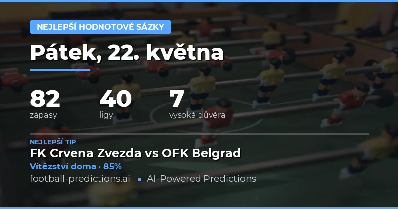 Hledání nejlepších hodnotových sázek na 22. května 2026