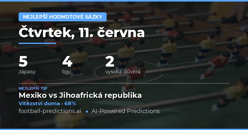 Úvod k analýze value sázek na 11. června 2026