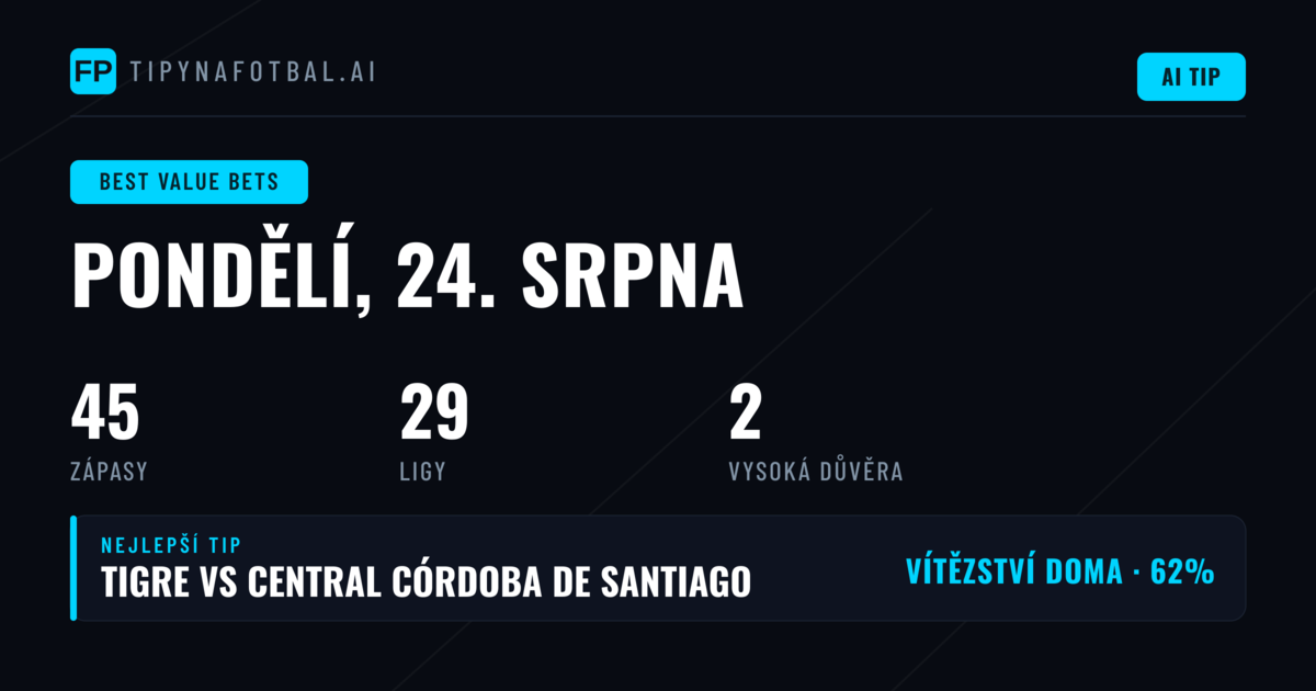 Top Nejlepší Tipy S Vysokou Hodnotou (24. srpna 2026)