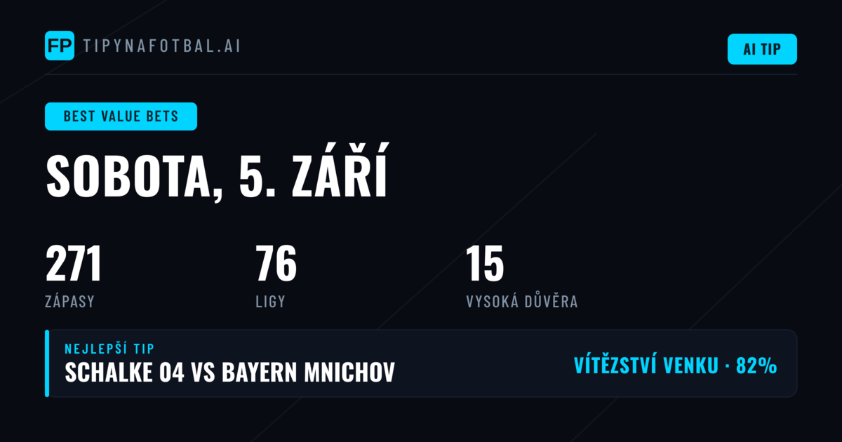 Top O/U sázky na 5. září 2026
