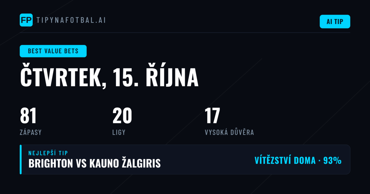 Nejlepší sázkové tipy na dnešek