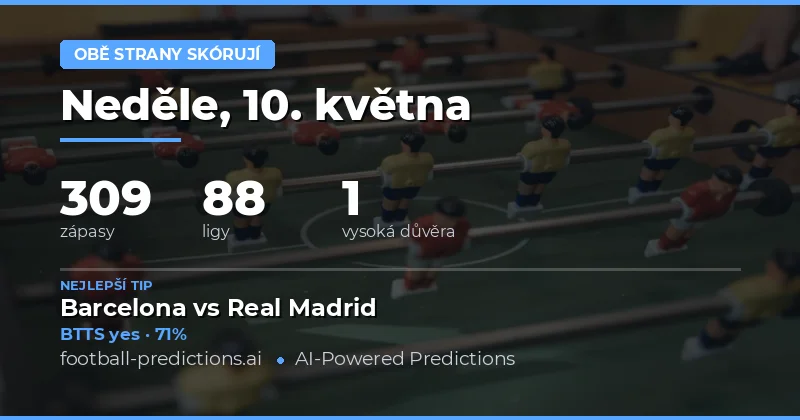 Klíčové statistiky pro sázení na oba týmy skórují