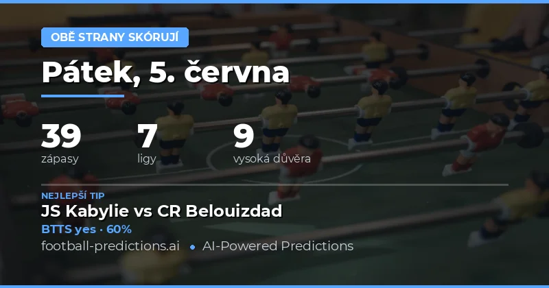 Úvod do BTTS analýzy na 5. června 2026