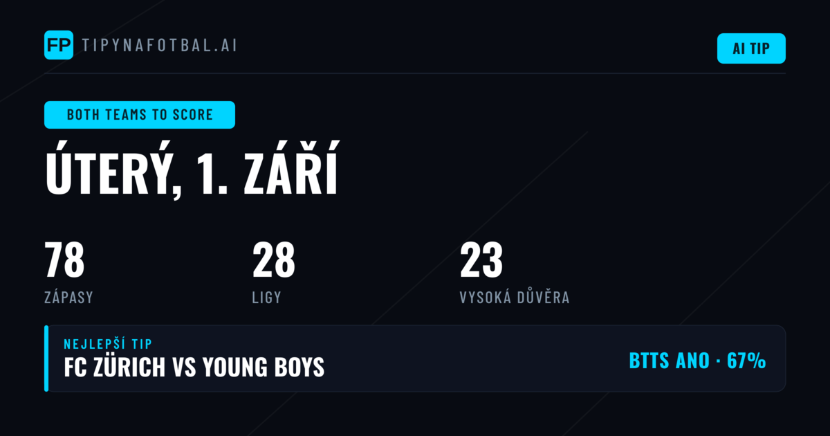 Top BTTS tipy na 1. září 2026